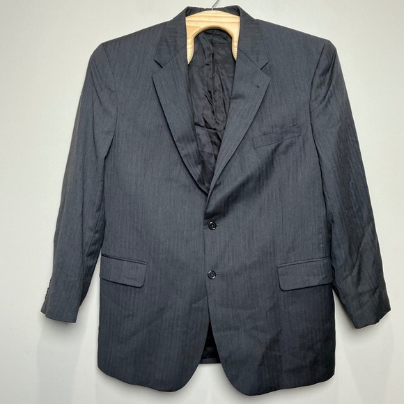 Jos. A. Bank Other - Jos. A. Bank Blazer Mens 46L Grey Herringbone 100% Wool Signature Sport Coat